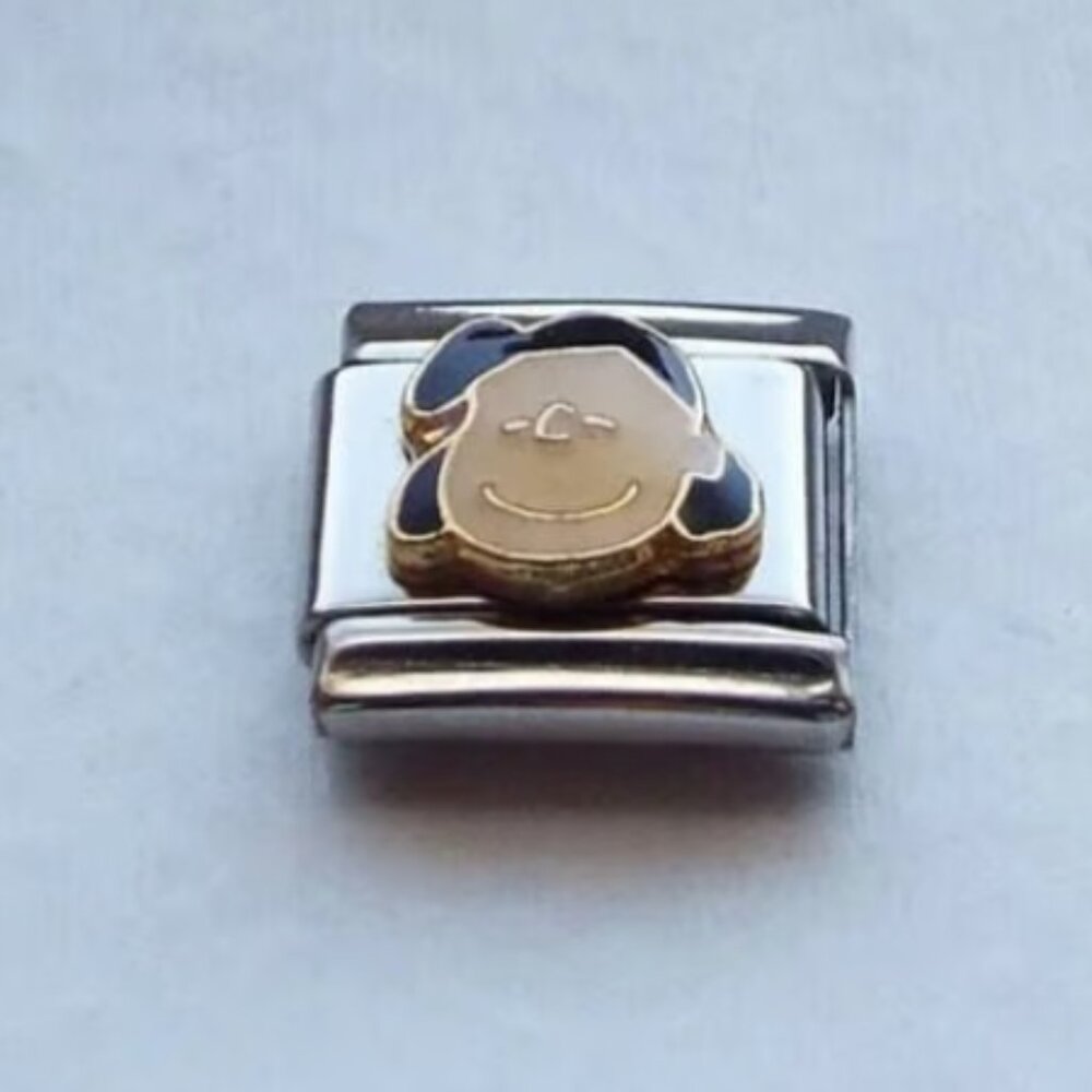 Lucy from Peanuts enamel 9mm stainless steel Italian charm bracelet link new